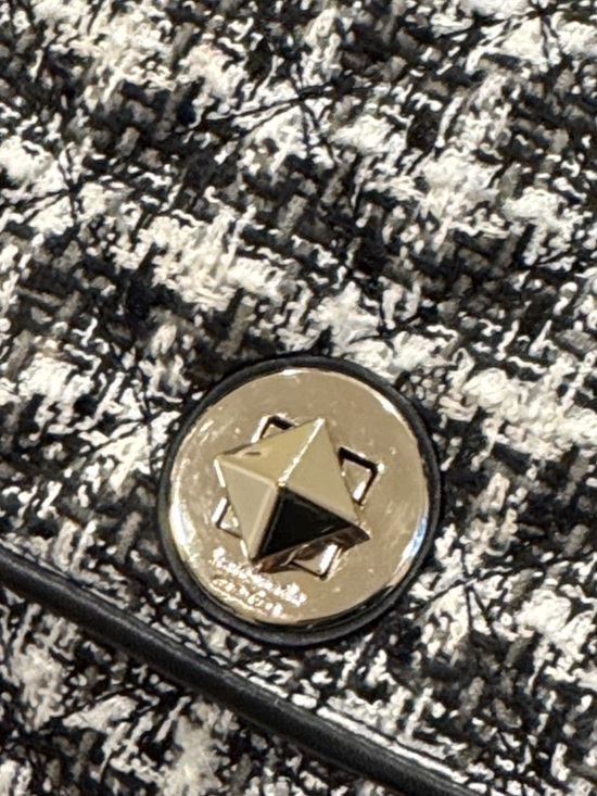 Kate Spade Natalia Black & White Tweed Convertible Chain Shoulder Crossbody Bag - Picture 11 of 17